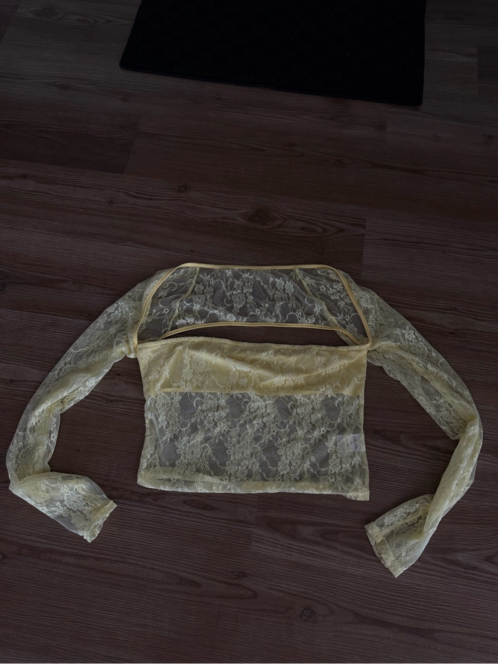 Yellow Lace Crop Top